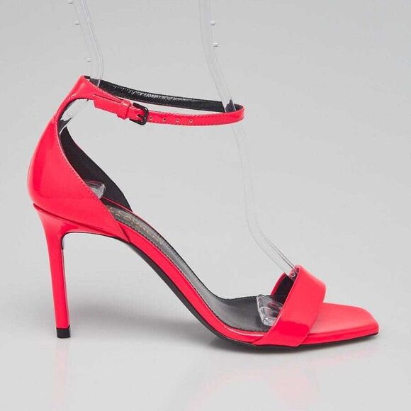 Yves Saint Laurent Pink Patent Leather Open Toe Sandals Size 5/35.5 - Picture 3 of 5